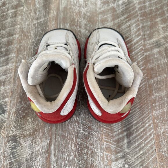 Nike Air Jordan 13 Retro BT Toddler Size 4c Sneakers White Black Red 414581-122 - Picture 5 of 11